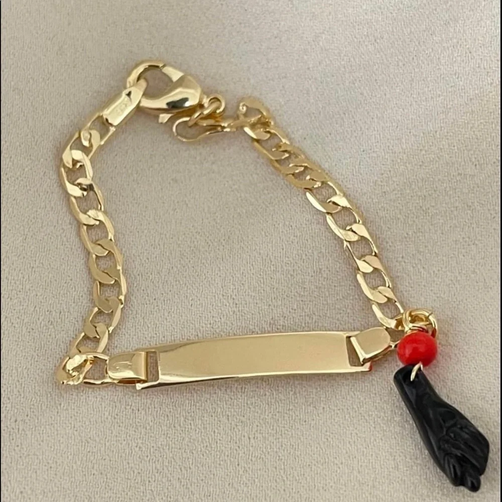 18k Gold Filled Azabache Children Bracelet